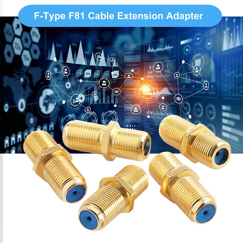 Pasow F81 Barrel Connectors High Frequency 3GHz Female to Female F-Type Adapter Couplers (20 pcs, Gold) - Image 3